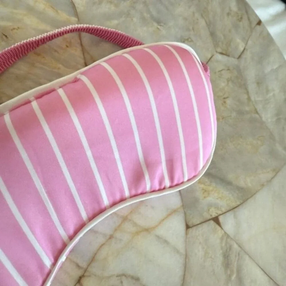 padded Satin silky pink stripe sleep mask One Size